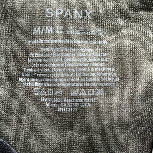 Spanx Look at Me Now Seamless Legging Sz M Green Camo High Waist Shaping Pull On - Picture 6 of 8
